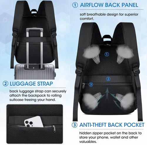 Miniatura 6 de RAINSMORE Mochila para cámara DSLR SLR sin espejo, compartimento profesional para laptop de 14 pulgadas, bolsa impermeable para fotografía