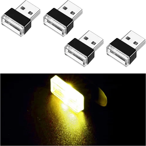Miniatura 19 de Ziciner 6 PCS Lámpara de Ambiente Interior de Coche LED USB, Mini Luz Nocturna LED Portátil, Kit de Iluminación Ambiental de Maletero con Interfaz