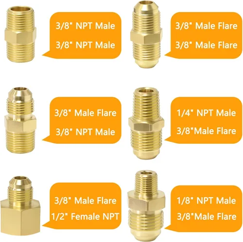 Miniatura 3 de Extensión de manguera de propano de alta presión de 12 pies con acoplamiento de conversión NPT hembra de 1/2 pulgada, NPT macho de 1/4 pulgadas