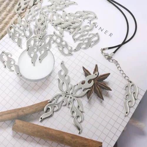 Miniatura 4 de Honbay 24 piezas de aleación de llama, conectores de fuego, colgantes para aretes, pulseras, collares, joyería, aleación, No es una piedra preciosa