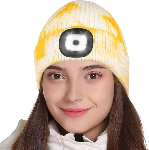 Miniatura 8 de Tutuko Gorro unisex con luz, gorro LED recargable por USB, sombrero LED con linterna, regalos para hombres, mujeres, papá