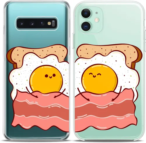 Miniatura 2 de Fundas a juego para parejas compatibles con iPhone 16 15 14 13 12 11 Pro Max Mini Xs X 6s 8 Plus 7+ Xr 10 SE 5 pares de amigos, hojas lindas, gato