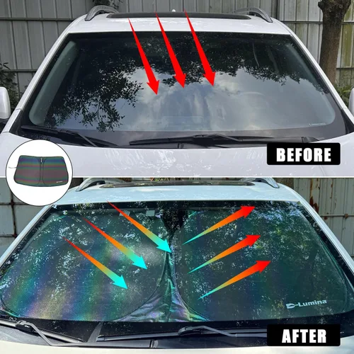 Miniatura 4 de D-Lumina Parasoles para parabrisas – Compatible con Ford F150 2021 2022 2023 2024 2025; F-150 Lightning 2022-2025 – Protección solar plegable