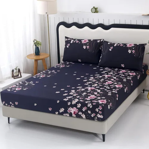 Miniatura 11 de SDIII Sábana bajera ajustable azul floral individual con 2 fundas de almohada, no incluye sábana encimera, microfibra suave azul vintage, sábanas