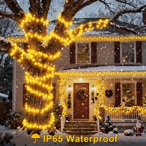 Miniatura 7 de echosari Guirnalda de 400 Luces LED de Navidad Conectables, Luces de Cadena Extra Largas de 66 Pies para Exteriores Conectables de Extremo a Extremo