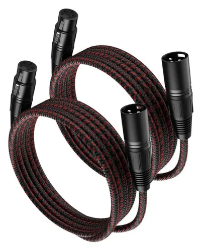 Miniatura 9 de Cable corto XLR, cable de micrófono de 1 pie, paquete de 2 unidades, toda la longitud de 6 pulgadas a 100 pies, cable de micrófono equilibrado