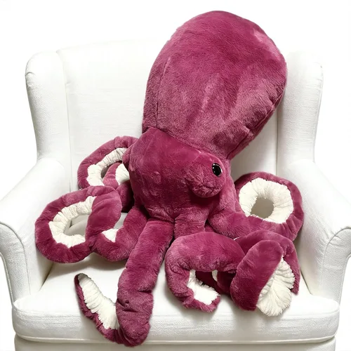 Miniatura 7 de AIRROAD Pulpo gigante de peluche (verde) de 36 pulgadas de largo, tacto súper suave, libera la presión del trabajo y la vida, para niños y adultos.