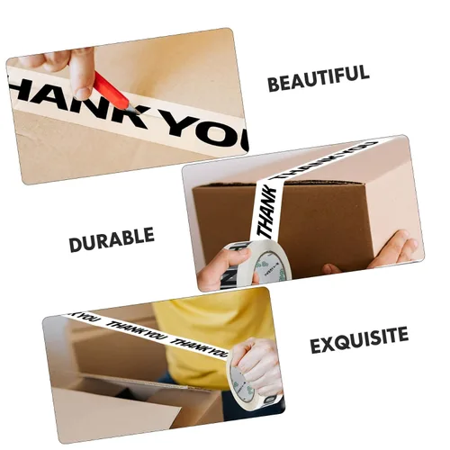 Miniatura 2 de STOBOK 1 rollo de cinta adhesiva de sellado decorativa de agradecimiento para envolver adhesivo fuerte multiusos para decoración del hogar