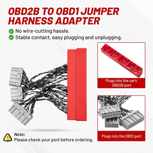 Miniatura 3 de RED WOLF Arnés de puente de conversión OBD2B a OBD1 ECU compatible con Honda Accord 1998-2002, Civic 1999-2000, Acura Integra 2000-2001, arnés
