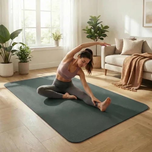 Miniatura 7 de Esterilla grande de yoga de 6'x 4' (72"x 48") — Esterilla de ejercicio extra ancha de 1/4" y 1/3" de 183cm x 122cm, gran esterilla de ejercicio