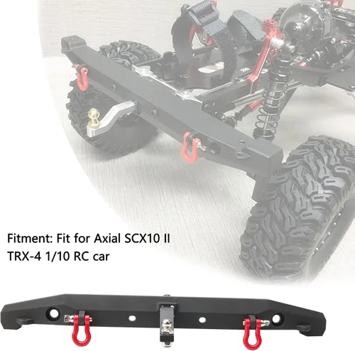 Miniatura 4 de 1/10 RC Metal delantero y trasero Combo W/luces LED grillos de remolque montaje cabrestante asiento remolque enganche para TRX4 SCX10 II 90046 Rock