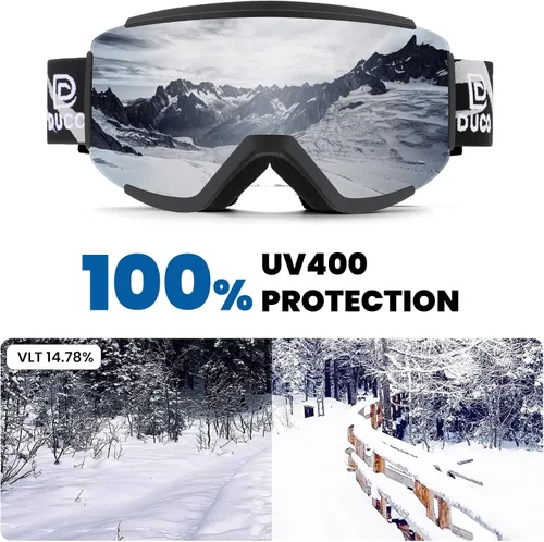 Miniatura 6 de DUCO OTG DCS003 - Gafas de esquí y snowboard para hombres y mujeres, protección UV400, antiniebla, esquí, nieve