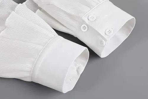 Miniatura 6 de Elegtiskas Puños de muñeca desmontables, camisa desmontable con cuerno, puños falsos para mujeres y niñas, Blanco