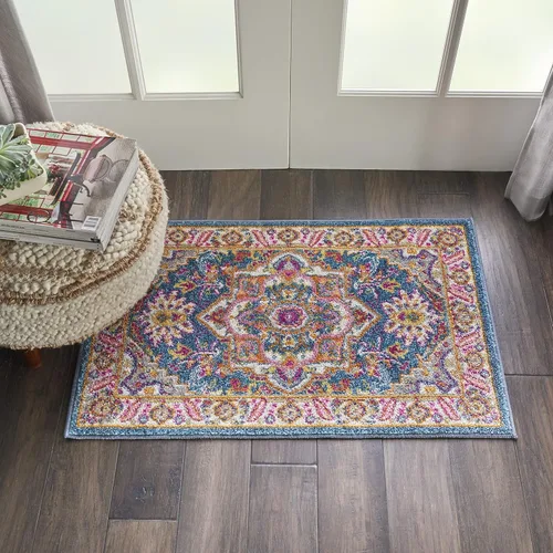 Miniatura 20 de Nourison Passion Bohemian - Alfombra color verde azulado multicolor, de 3 pies con 9 pulgadas x 5 pies con 9 pulgadas, fácil limpieza, no pierde