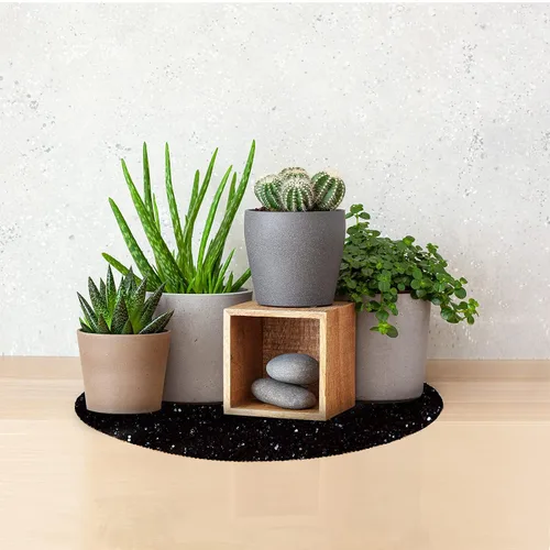 Miniatura 5 de Juego de 4 manteles individuales negros de cuero brillante con purpurina de 15.4 pulgadas para decoración de fiestas, bodas, día de Acción
