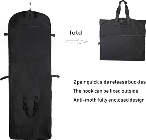 Miniatura 2 de Bolsa de ropa de boda de tres pliegues de 72 pulgadas para vestidos largos y vestidos, bolsa de almacenamiento colgante de viaje para hombres