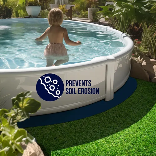 Miniatura 6 de Shop Square Almohadilla ovalada de revestimiento de piscina de 10 pies por 15 pies para piscinas sobre el suelo, acolchado debajo de la piscina