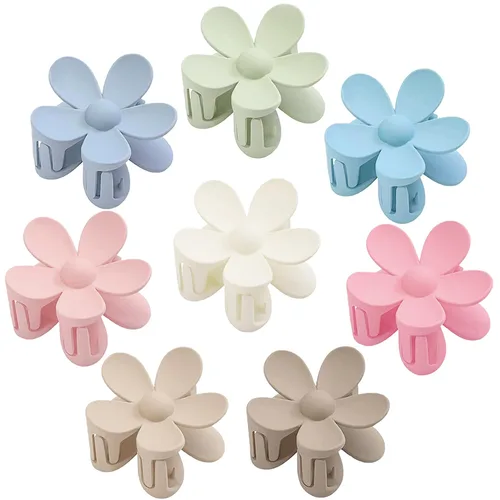 Miniatura 9 de Pinzas para el cabello de flores, 8 unidades, pinzas grandes para mujeres y niñas, cabello grueso y delgado, agarre fuerte, antideslizante, gran