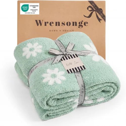 Miniatura 23 de WRENGONGE - Manta a rayas de color caqui, suave, acogedora, mullida, cálida, para sillón, sofá, cama o viajes, ligera, 50 x 70 pulgadas, regalo