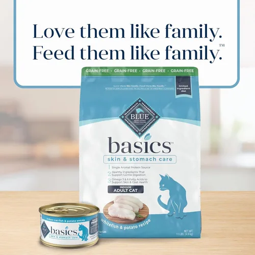 Miniatura 8 de Blue Buffalo Basics - Alimento seco para gatos sin granos, cuidado de la piel y el estómago, dieta de ingredientes limitados para gatos