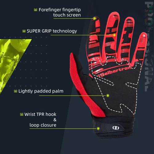 Miniatura 4 de Seibertron - Guantes unisex para bicicleta BMX MX ATV MTB, guantes para bicicleta de montaña, ciclismo, todoterreno/Dirt Bike, guantes de carretera
