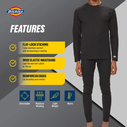 Miniatura 5 de Dickies Conjunto de ropa interior térmica para hombre, 2 piezas, capa base para clima frío para hombre