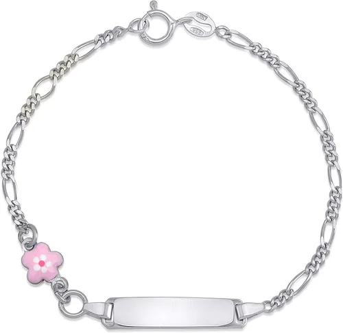 UNICORNJ Pulsera de plata de ley 925 Italia con nombre para niños o bebés pulseras de identificación grabadas personalizadas para niños cadena
