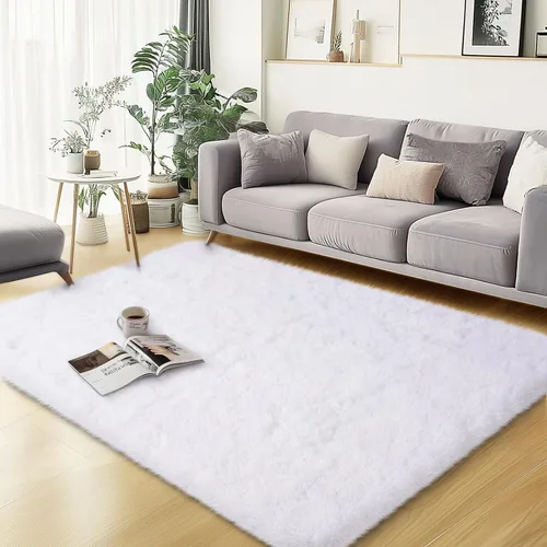 Miniatura 89 de qulint Alfombras de área de 5 x 7 pies para sala de estar, alfombra suave y esponjosa para dormitorio, alfombra de habitación de niños grandes, Gris