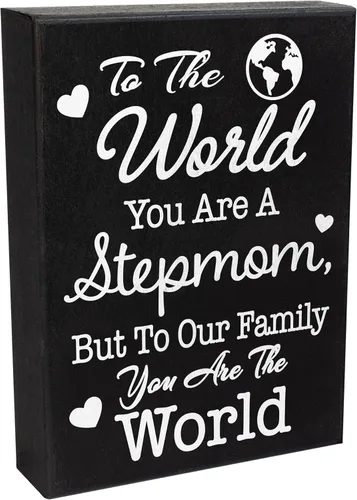 JennyGems Regalos para madrastra, To the World You Are a Stepmom, But To Our Family You Are the World, regalos para madrastra, regalos