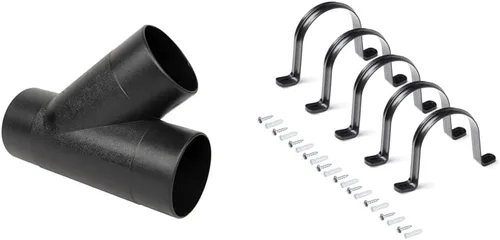 Miniatura 10 de POWERTEC 70106 - Conector de manguera de recolección de polvo de ajuste en Y, negro y 70149-P2 4 pulgadas con control de polvo flexible