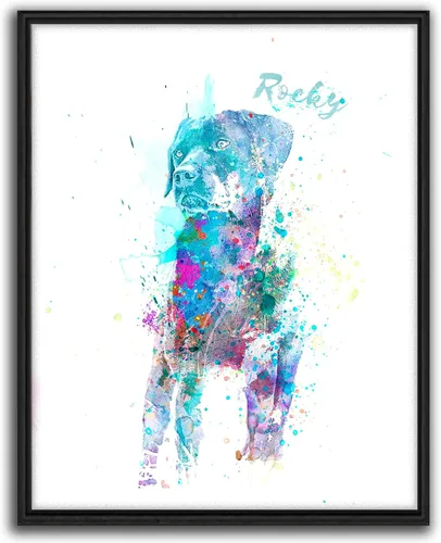 Miniatura 38 de Personal-Prints Regalo de arte personalizado para pared de perro, impresión artística moderna personalizada única de estilo acuarela La raza