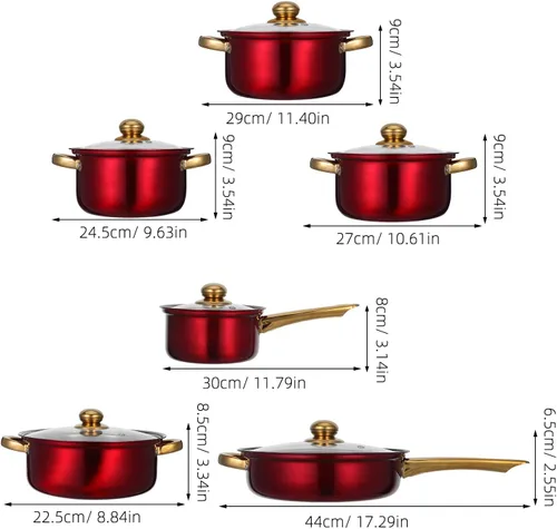 Miniatura 4 de Toyvian Juego de ollas y sartenes de acero inoxidable: utensilios de cocina de acero inoxidable compatibles con inducción, ollas y sartenes