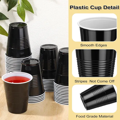 Miniatura 3 de Pickmesh Paquete de 50 Vasos de Plástico de 12 oz Vasos Desechables de Navidad a Granel para el Día de Año Nuevo, Bodas, Cumpleaños, Baby Shower