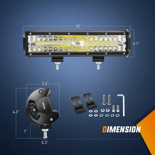 Miniatura 2 de Nilight ZH411-A 12” 12” 300 W, 300 W, triple fila de inundación Spot Combo 30000LM Led Off Road luces para camiones con juego de arnés de cableado 1