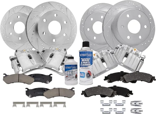 Miniatura 59 de Detroit Axle - Kit de freno delantero para Ford Explorer Mercury Mountaineer 2002-2005 Bujes de rodamiento de rueda perforados y ranurados rotores