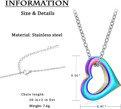 Miniatura 95 de constantlife Joyería de cremación para cenizas – Colgante de corazón conmemorativo collar de urna conmemorativa soporte para cenizas de acero