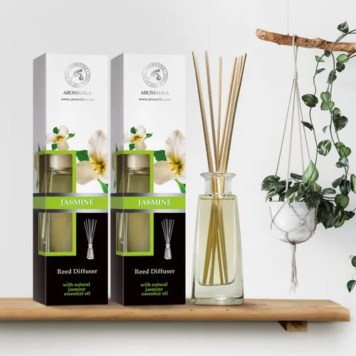 Miniatura 9 de Difusor de varillas de jazmín con aceite esencial de jazmín natural, juego de 2 x 3.4 onzas líquidas (3.4 fl oz), fragancia fresca y duradera