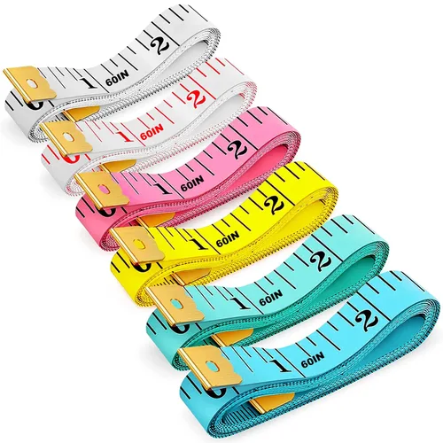 Miniatura 7 de 12 paquetes de cinta métrica suave para medir el cuerpo, tela pequeña, tela de costura, cintura rosa, mini cinta métrica para mediciones corporales