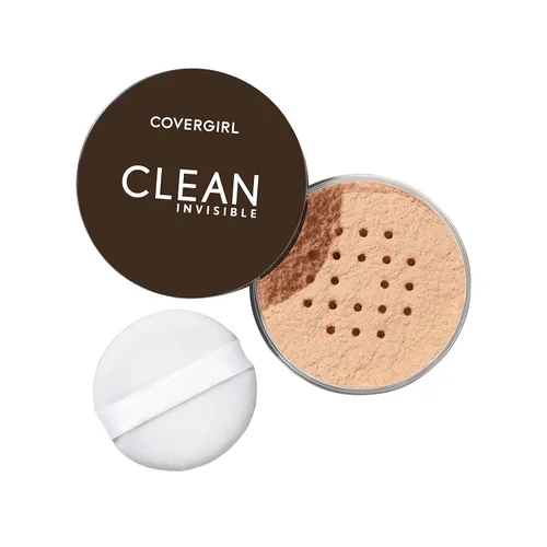 COVERGIRL Clean Invisible - Polvo suelto, polvo fijador, fórmula vegana, luz translúcida, 0.7 onzas (paquete de 2)