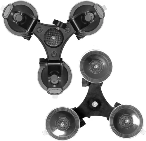Miniatura 4 de Soporte de succión para cámara DSLR de triple copa compatible con Nikon Canon Sony DSLR/Camcorder + GoPro Hero Sony Garmin Xiaomi Yi SJCAM Soporte
