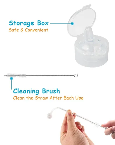 Miniatura 5 de Kit de conversión de vaso para biberones de vidrio estrechos y estrechos de Dr. Browns, kit de transición a prueba de derrames con boquilla