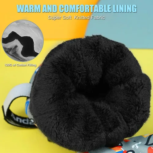 Miniatura 5 de Andake - Guantes de nieve impermeables y transpirables para niños de 2 a 7 años, guantes abrigados de esquí para invierno, mitones para niños y niñas