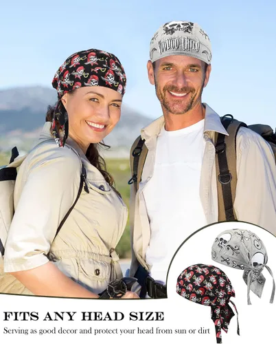 Miniatura 5 de Foaincore Paquete de 8 gorras de calavera Do Rag para hombres, absorben el sudor, Doo Rags, forro de casco de refrigeración para ciclismo