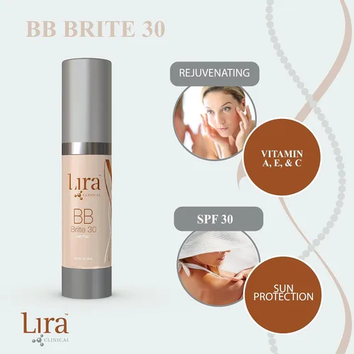 Miniatura 3 de Lira Clinical BB - Crema BB tintada SPF 30 con PSC y vitaminas, cobertura completa, 0.7 onzas líquidas (BB Brite 30)