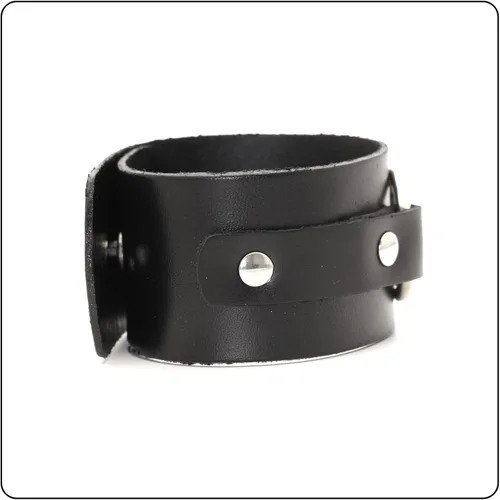 Miniatura 4 de Pulsera de cuero ancha con patrón de círculo punk rock
