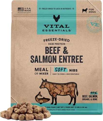 Miniatura 14 de Vital Essentials - Comida para perros liofilizada y cruda de cordero y pescado blanco en trocitos suaves 99% de cordero, pescado blanco, órganos