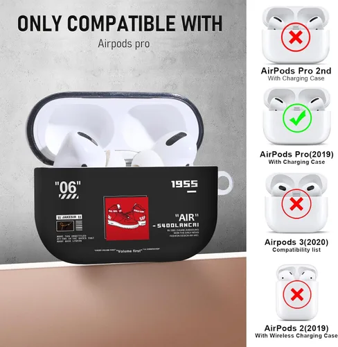 Miniatura 7 de Gedicht Funda para Airpods Pro, lindo patrón de zapatos rojos frescos TPU suave fundas para Airpods Pro funda 1ª generación, a prueba de golpes