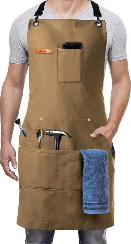 Miniatura 8 de Professional Work Chef Apron for Men Women, Duty Water-Resistant Cotton Canvas, Durable Adjustable, Cooking BBQ