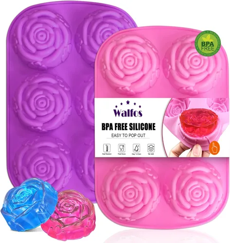 Miniatura 13 de Walfos Paquete de 3 Moldes de Jabón Pequeños, 15 Cavidades Moldes Redondos Mini de Silicona, Moldes de Jabón de Silicona Cilíndricos de 1.5 pulgadas