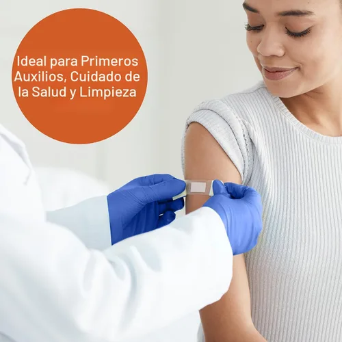 Miniatura 6 de Guantes de examen de nitrilo Caring, azules, sin polvo, guantes desechables para atención médica, primeros auxilios, limpieza, preparación de Medium